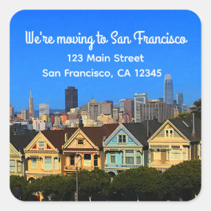Carré Déménagement à San Francisco Dames peintes Sticker