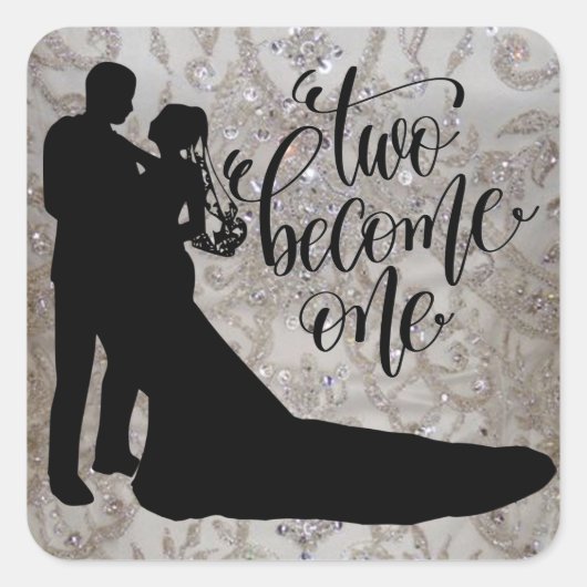 Carré Deux deviennent un Sticker Rond Classique / Sceau (Devant)