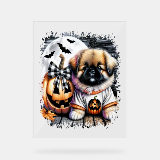 Carré d'Halloween Chien Pekingese (Recto)