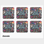 Carré Dia de los Muertos coloré | Sticker (Feuille)