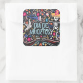 Carré Dia de los Muertos coloré | Sticker (Sac)