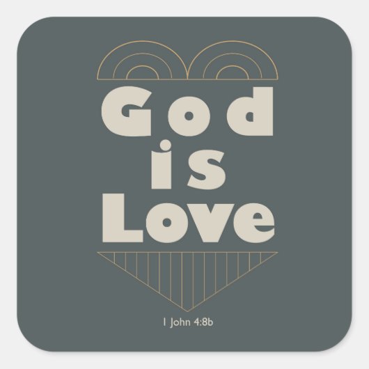 Carré Dieu est Sticker d'amour (Devant)