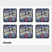 Carré Dites-Le À Son Sticker Visage (Feuille)