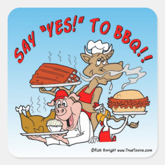 Carré DITES OUI AU BBQ ! BBQ Sticker