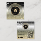 Carré DJ lecteur de plaque vinyle Carte de visite (Devant / Derrière)