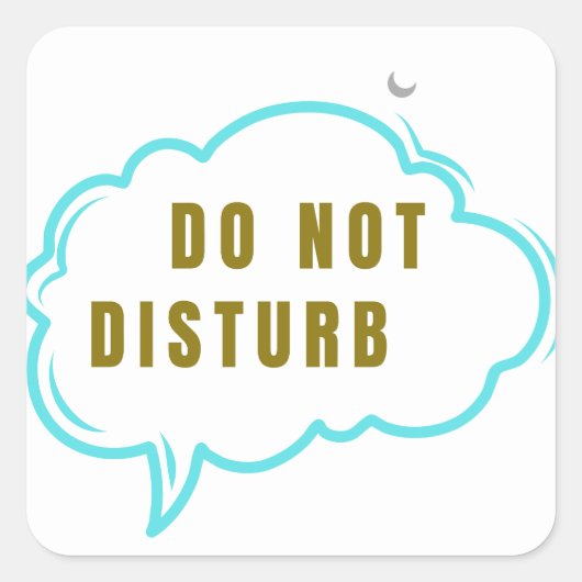 Carré Do Not Disturb Sleep Mode Moon Cloud Sticker – Fun (Devant)