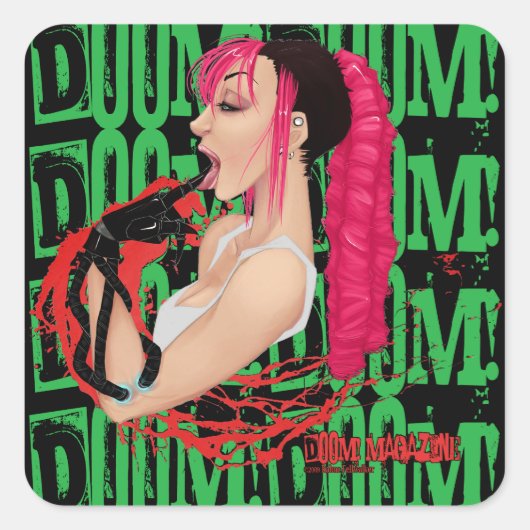 Carré DOOM ! Sticker vert Magazine "Z" (Devant)