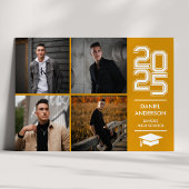 Carré d'or photo moderne Varsity Grad Faire-part