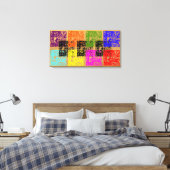Carré doré multicolore sur toile tendue (Insitu(Chambre))