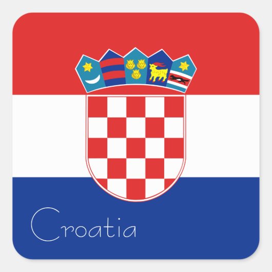 Carré Drapeau de Croatie Sticker (Carré) (Devant)