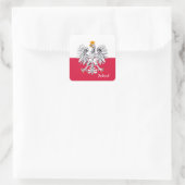 Carré Drapeau polonais & Aigle, Pologne sticker de mode  (Sac)