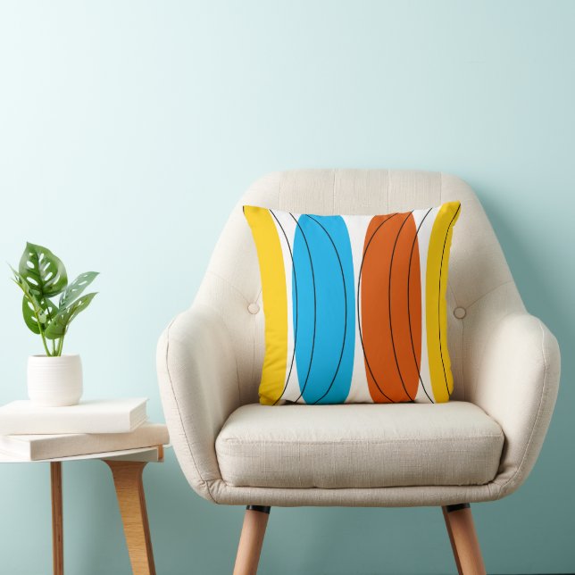 Carré du dos jaune oreiller (Chaise)