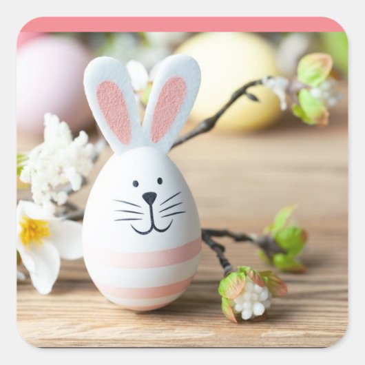 CARRÉ **EASTER BUNNY EGG EASTER** STICKER (Devant)