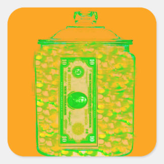 Carré Économisez de l'argent Remplir Modèle Sticker