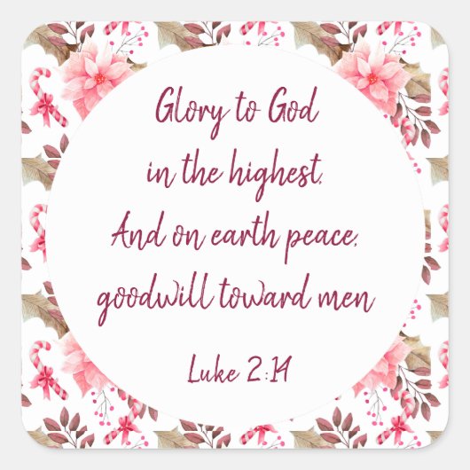 Carré Écriture chrétienne de Noël Sticker Écriture (Devant)