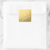 Carré Écriture manuscrite Gold Be Joyeux Sticker d'adres (Sac)