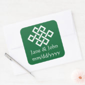 Carré Élégance chinoise en Sticker vert (Enveloppe)