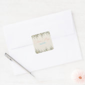 Carré Elegant Beige Floral Sticker – Neutral Botanical  (Enveloppe)
