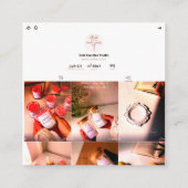 Carré Élégant Carte de visite de bougie | Studio de boug (Dos)