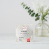 Carré Élégant Carte de visite de bougie | Studio de boug (Debout devant)