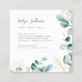 Carré Élégant carte de visite eucalyptus (Dos)