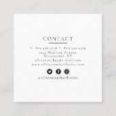 Carré Élégant Carte de visite fleuriste (Dos)