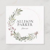 Carré Élégant Carte de visite fleuriste (Devant)