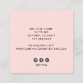 Carré Élégant Carte de visite floral Boho (Dos)