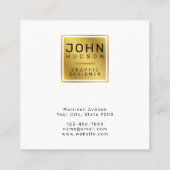 Carré Élégant Carte de visite noir et or (Dos)