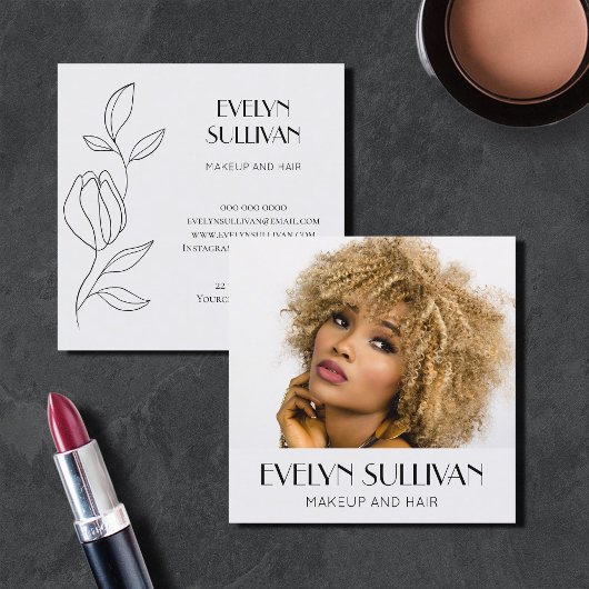 Carré Élégant carte de visite photo