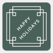 Carré Elegant Deco Frame Happy Holidays Diagonal Sticker (Devant)
