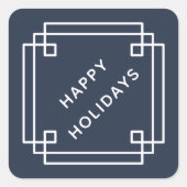 Carré Elegant Deco Frame Happy Holidays Diagonal Sticker (Devant)
