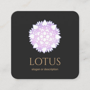 Carré Élégant Lotus Flower Mandala Carte de visite