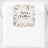 Carré Elégant Pin Feuilles & Cones vacances | Sticker (Sac)