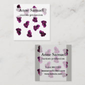 Carré Elégant Quartz Carte de visite (Devant / Derrière)