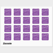CARRÉ ÉLÉGANT STICKER MERCI GRADUATE SCRIPT (Feuille)