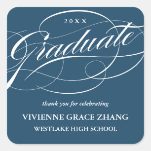 CARRÉ ÉLÉGANT STICKER MERCI GRADUATE SCRIPT