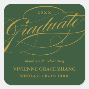 CARRÉ ÉLÉGANT STICKER MERCI GRADUATE SCRIPT