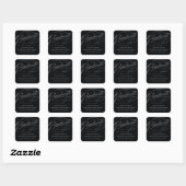 CARRÉ ÉLÉGANT STICKER MERCI GRADUATE SCRIPT (Feuille)