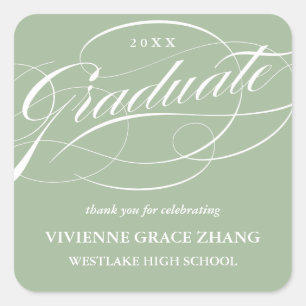 CARRÉ ÉLÉGANT STICKER MERCI GRADUATE SCRIPT