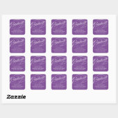CARRÉ ÉLÉGANT STICKER MERCI GRADUATE SCRIPT (Feuille)