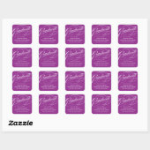 CARRÉ ÉLÉGANT STICKER MERCI GRADUATE SCRIPT (Feuille)