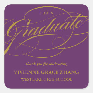 CARRÉ ÉLÉGANT STICKER MERCI GRADUATE SCRIPT