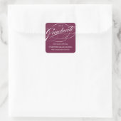 CARRÉ ÉLÉGANT STICKER MERCI GRADUATE SCRIPT (Sac)