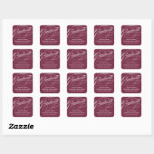 CARRÉ ÉLÉGANT STICKER MERCI GRADUATE SCRIPT (Feuille)