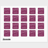 CARRÉ ÉLÉGANT STICKER MERCI GRADUATE SCRIPT (Feuille)