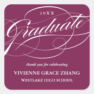 CARRÉ ÉLÉGANT STICKER MERCI GRADUATE SCRIPT
