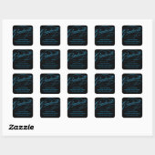 CARRÉ ÉLÉGANT STICKER MERCI GRADUATE SCRIPT (Feuille)