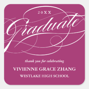 CARRÉ ÉLÉGANT STICKER MERCI GRADUATE SCRIPT
