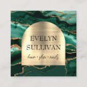 Carré Emerald vert agate faux carte de visite arche (Devant)